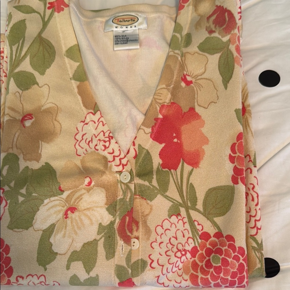 Talbots Women's Floral Cardigan Sweater - Multicolor
